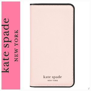 Kate Spade Google Pixel 8 Protective Wrap Folio Case- Pale Vellum/Black